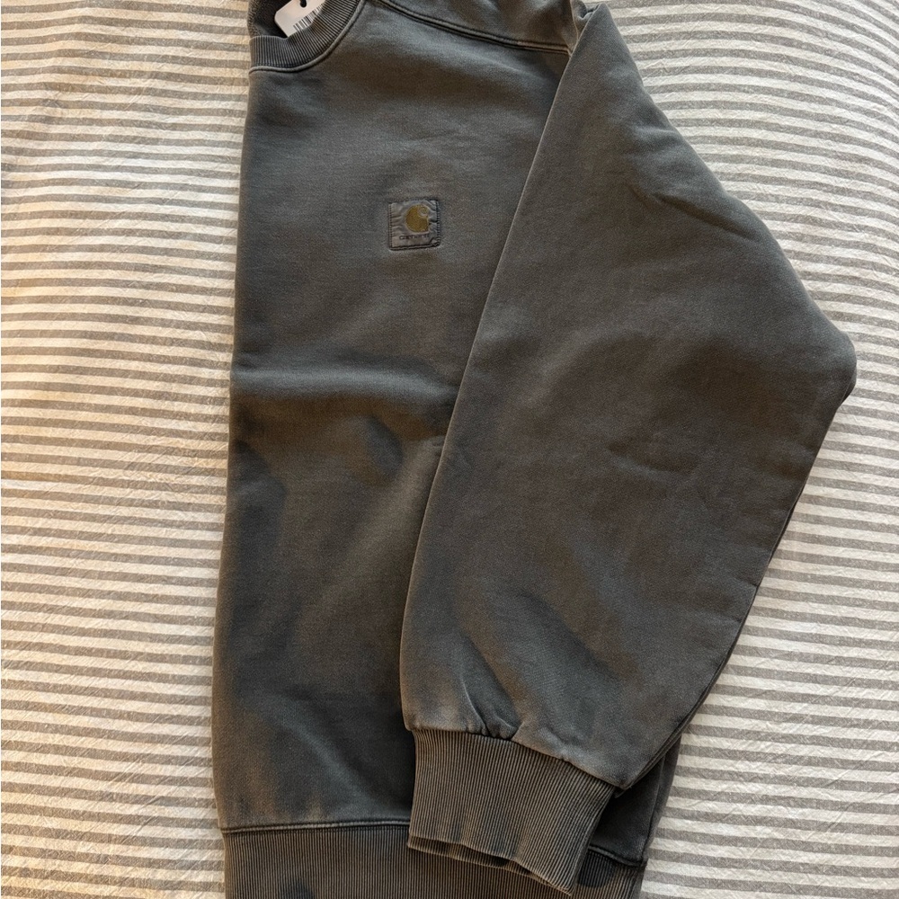 Carhartt Charcoal Sweatshirt with Gold Logo